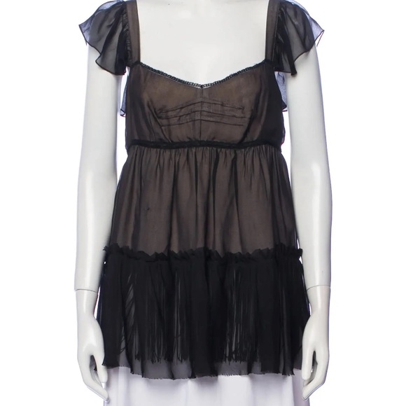 Dolce & Gabbana × Vintage
D&G Babydoll Silk Ruffle Blouse - Picture 1 of 5